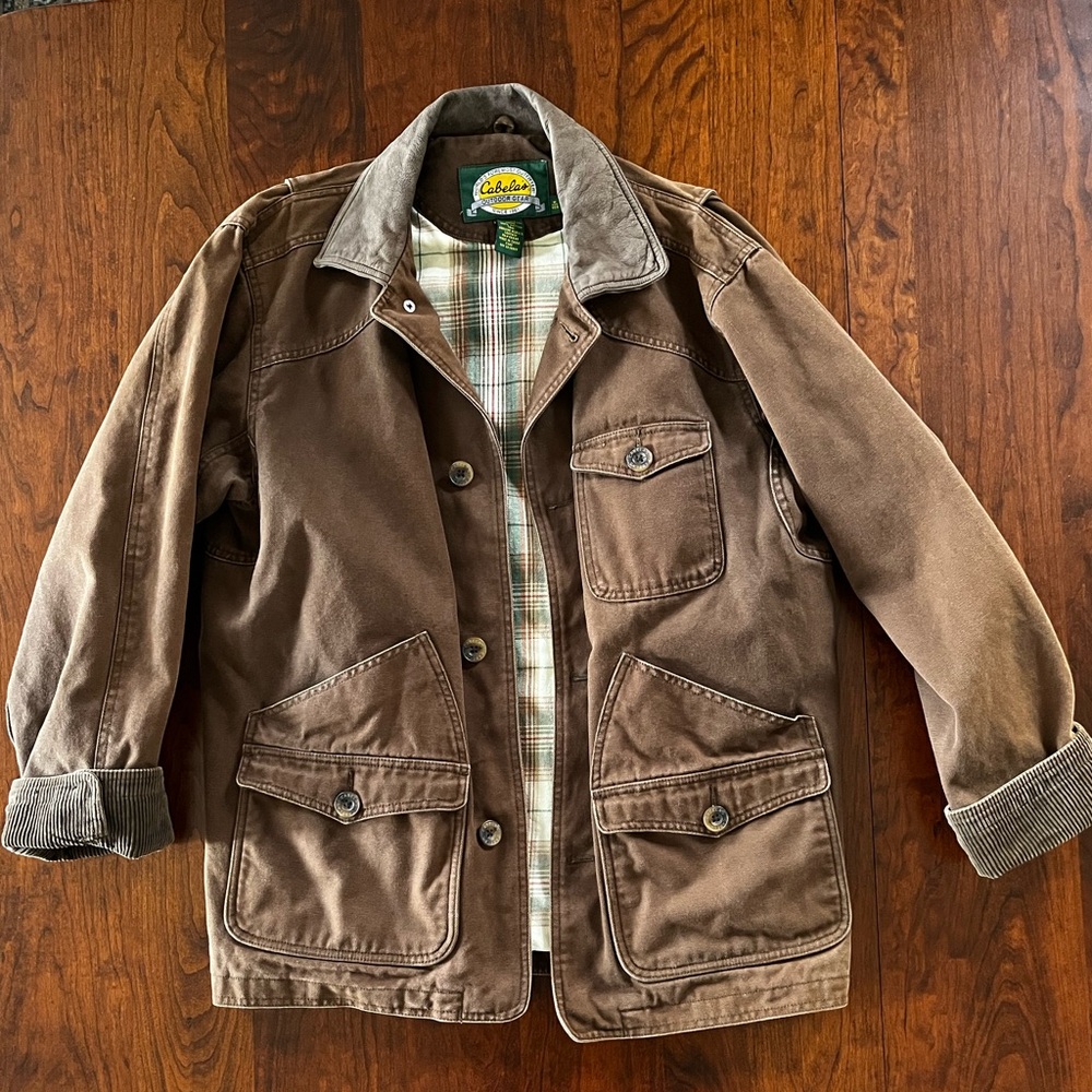 Cabela's Tan Field Jacket with Plaid Lining